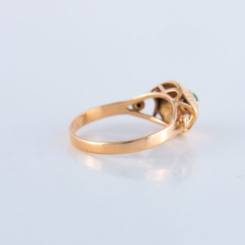 Bague 55 Bague Or jaune pierre verte 58 Facettes JE125