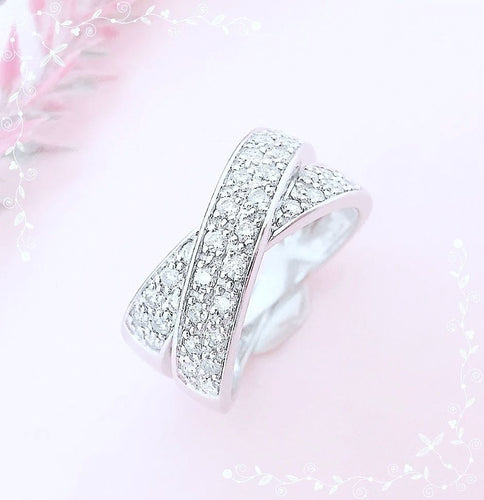 Bague 54 Bague Croisée Or blanc Diamants 58 Facettes AA 1587