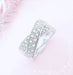 Ring 54 Cross Ring White Gold Diamonds 58 Facettes AA 1587