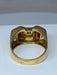 Ring 58 Tank ring with diamonds & synthetic rubies 58 Facettes
