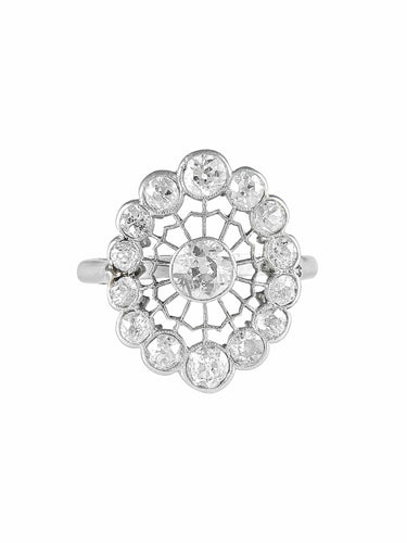 Bague 54 Bague Platine Or Diamants 58 Facettes