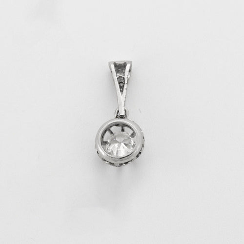 Collier Collier solitaire diamant or blanc 58 Facettes