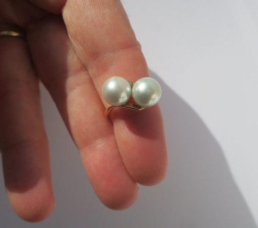 Bague Bague Toi et Moi vintage perles de culture grises 58 Facettes