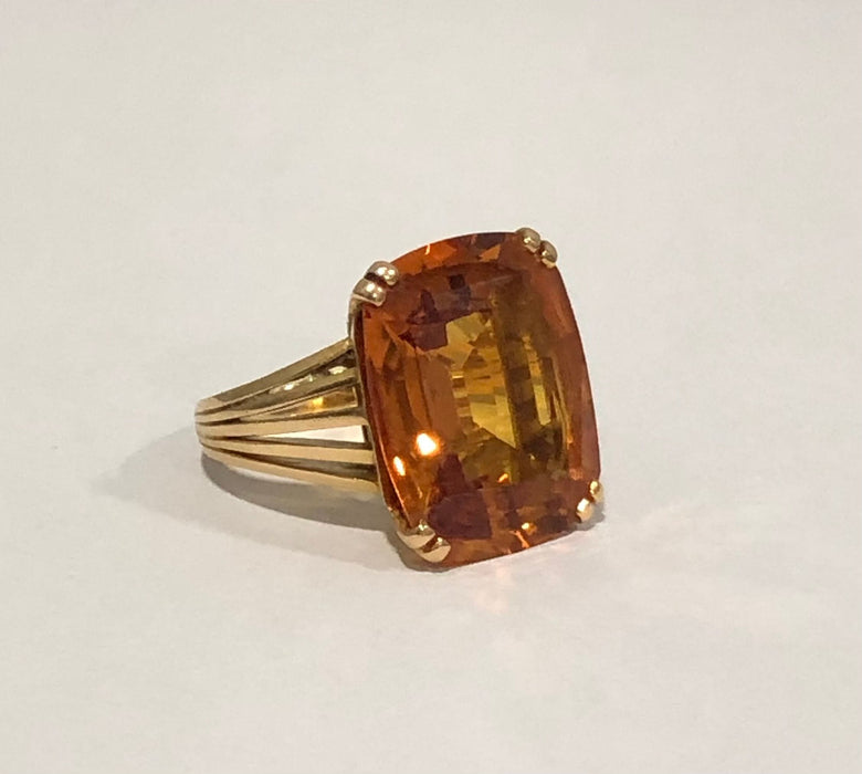 Bague 55 Bague vintage citrine 58 Facettes