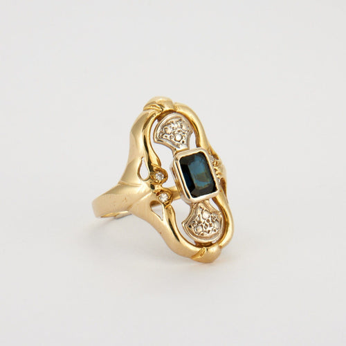 Bague Bague or jaune saphir 58 Facettes 2474