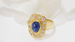 Bague 57 Bague cabochon saphir, diamants 58 Facettes 26750