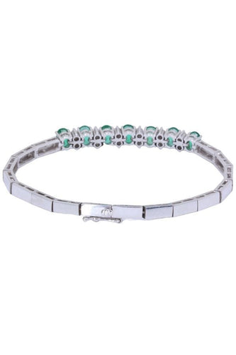 Bracelet BRACELET ARTICULÉ ÉMERAUDES ET DIAMANTS 58 Facettes 076811