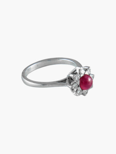 Bague Bague Marguerite Rubis cabochon 58 Facettes