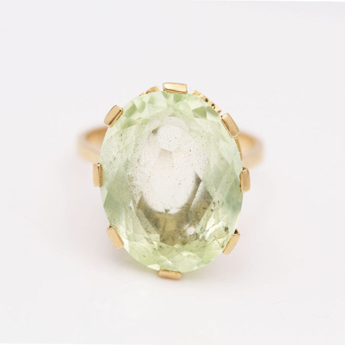 Bague 55.5 Bague Or Jaune Apatite verte 58 Facettes E357541B