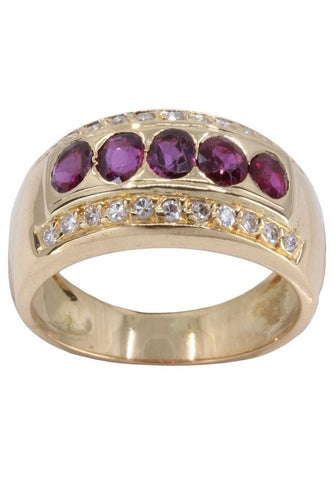 Bague 54 BAGUE MODERNE RUBIS ET DIAMANTS 58 Facettes 063001