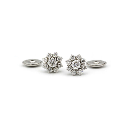 Boucles d'oreilles Boucles d'oreilles - or blanc & diamants 58 Facettes 240037R