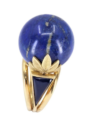Bague 55 BAGUE BOULE ANCIENNE LAPIS LAZULI 58 Facettes 066381