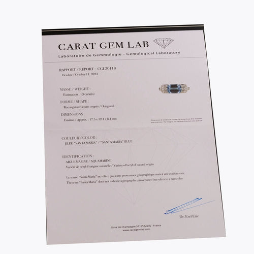 Broche Broche Art Déco Aigue-Marine Santa Maria Diamants 58 Facettes