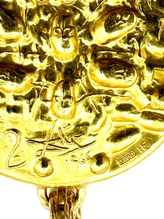 Pendentif SALVADOR DALI. Pendentif or 900/00 58 Facettes