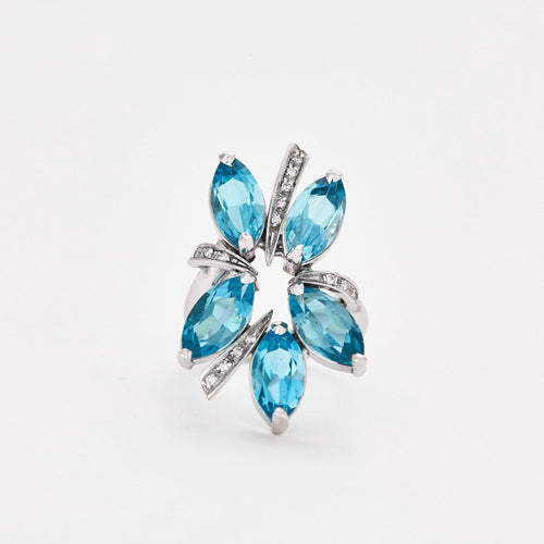 Bague 56 Bague diamants et topazes 58 Facettes 2589