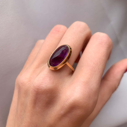 Bague 58 Bague Améthyste cabochon 58 Facettes JE4