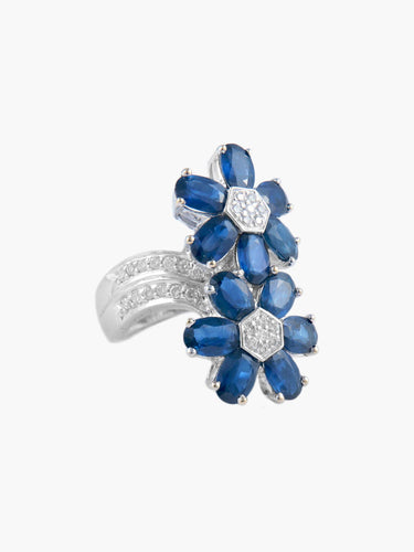 Bague 52 Bague Fleurs Saphirs Diamants 58 Facettes