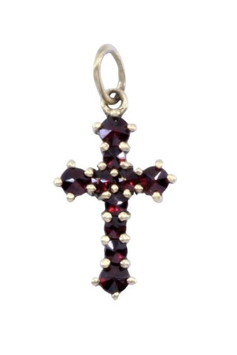Pendentif CROIX ANCIENNE GRENATS 58 Facettes 069971