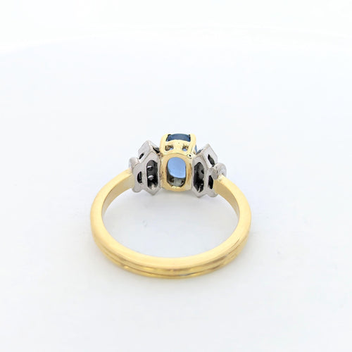 Bague 53 Bague 2 ors diamants et Aigue-marine 58 Facettes 27223