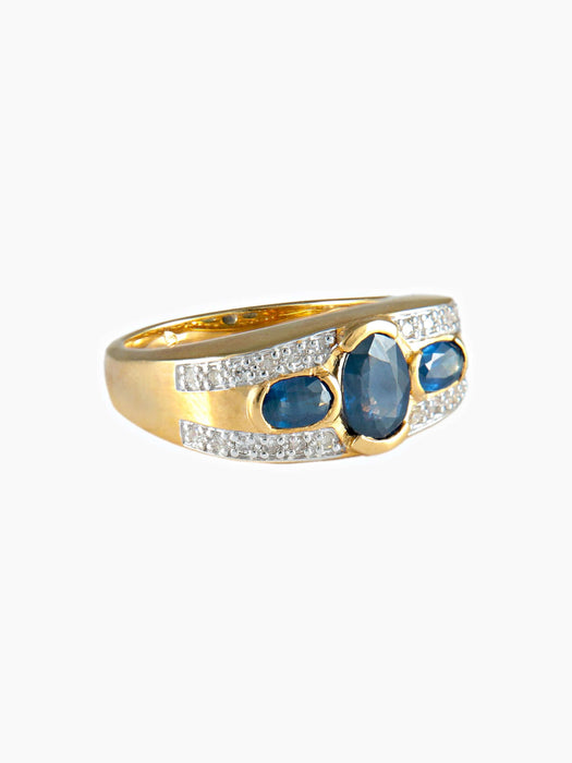 Bague 52 Bague Trilogie Saphirs Diamants 58 Facettes