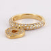 Ring 53 POIRAY - heart ring in yellow gold, diamonds 58 Facettes