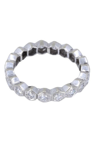 Bague 49 ALLIANCE OR BLANC & DIAMANTS 58 Facettes 067071