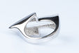 Ring 53 Arrow ring with white crystal and diamonds in white gold 58 Facettes 111-38418-48