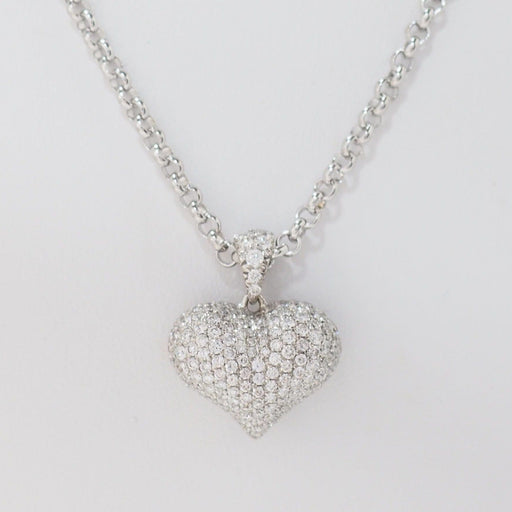 Collier Collier pendentif cœur en Or blanc & Diamants 58 Facettes 31370
