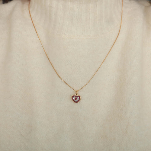 Collier Collier coeur Rubis or jaune 58 Facettes 2801