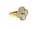 Bague 50 VAN CLEEF & ARPELS. Bague Alhambra vintage or, nacre et diamant 58 Facettes