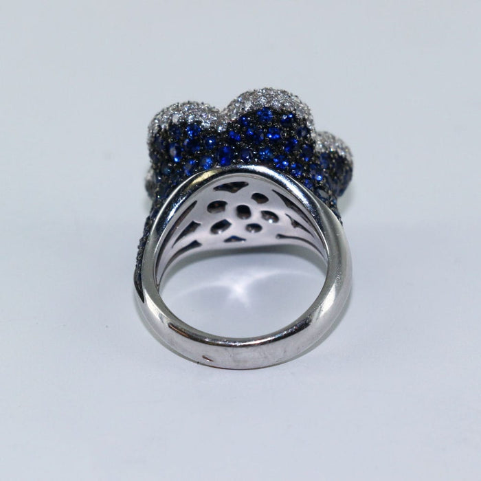 Bague 52 Bague Fleur saphirs diamants 58 Facettes