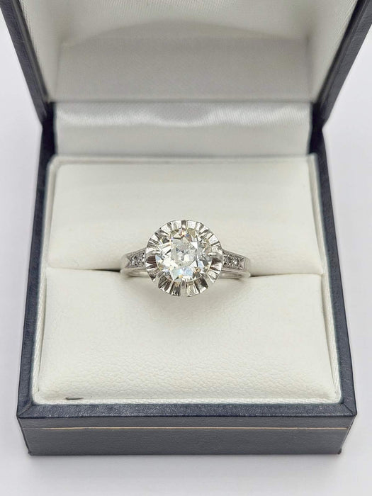 Bague 51 Bague solitaire vintage avec diamant 1.3 ct 58 Facettes