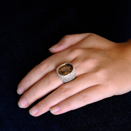 Bague 54 AL CORO - Bague Cocktail Quartz dégradé de Diamants 58 Facettes EL2-32