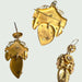 ANTIQUE 19TH CENTURY EARRINGS AND BROOCH/PENDANT SET in 18kt GOLD with DIAMONDS 58 Facettes Q995A
