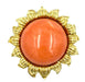 Important brooch 1960 yellow gold and coral 58 Facettes