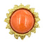 Broche Importante broche 1960 or jaune et corail 58 Facettes