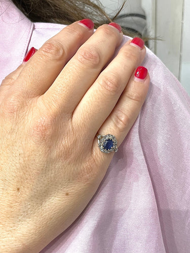 Bague Bague ancienne en or, saphir et diamants 58 Facettes