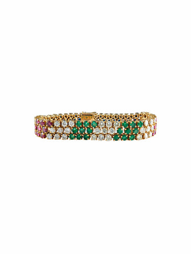 Bracelet Bracelet Diamants Emeraudes Rubis Saphirs 58 Facettes