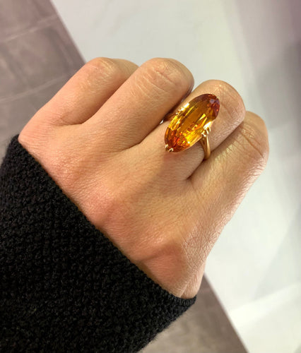 Bague 57 Sublime bague citrine orangé 58 Facettes
