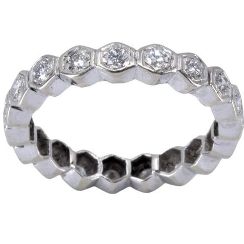 Bague 49 ALLIANCE OR BLANC & DIAMANTS 58 Facettes 067071