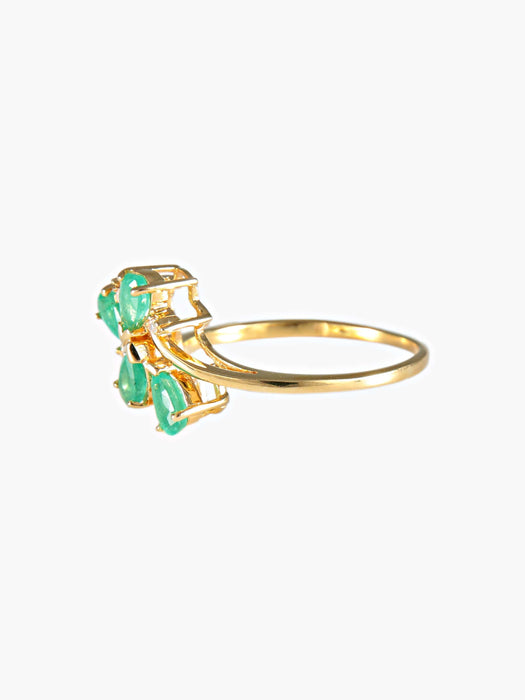 Bague 52 Bague Fleurette Emeraudes 58 Facettes