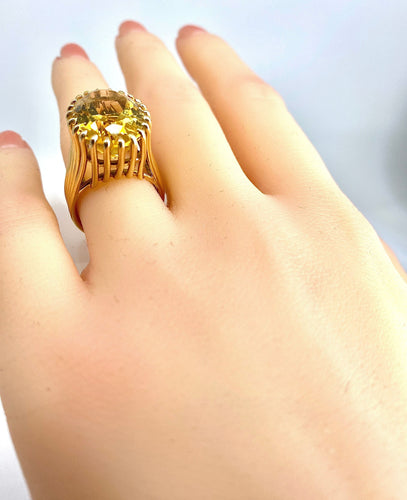 Bague 50 Bague or jaune citrine 58 Facettes AB299