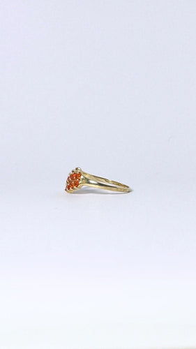 Bague 57 Bague chevron vintage avec opales de feu orange 58 Facettes 2309023