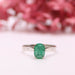 Solitaire ring white gold Emerald oval 58 Facettes