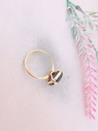 Bague Bague Spinelle mauve en Solitaire Or Jaune 58 Facettes AA 1497