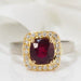 Bague 54 Bague en Or Bicolore, Pierre Rouge & Diamants 58 Facettes 31247