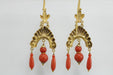 Earrings Antique coral gold earrings 58 Facettes 7344