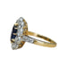 Ring 50 Daisy ring Yellow gold Platinum Sapphire Diamonds 58 Facettes TBU