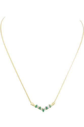 Collier COLLIER MODERNE ÉMERAUDES ET DIAMANTS 58 Facettes 042751