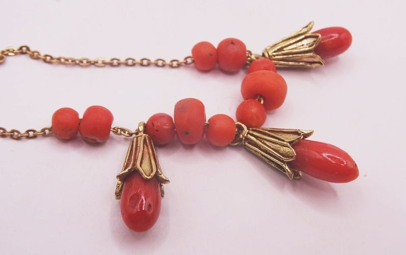 Collier Collier Or et Corail 58 Facettes